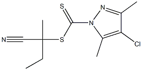 2-氰基丁烷-2-基4-氯-3,5-二甲基-1H-吡唑-1-二硫代酸酯结构式