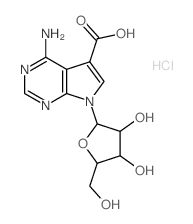 7H-Pyrrolo[2,3-d]pyrimidine-5-carboxylic acid, 4-amino-7-.beta.-D-ribofuranosyl-, monohydrochloride, hemihydrate结构式