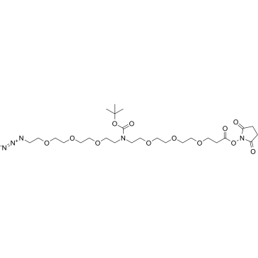 N-(Azido-PEG3)-N-Boc-PEG3-NHS ester结构式