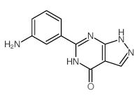 3-(3-aminophenyl)-2,4,8,9-tetrazabicyclo[4.3.0]nona-1,3,6-trien-5-one结构式