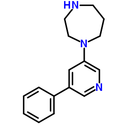 1-(5-苯基吡啶-3-基)-1,4-二氮杂环庚结构式