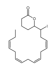 6-[(3Z,6Z,9Z,12Z)-1-iodopentadeca-3,6,9,12-tetraen-1-yl]-tetrahydro-2H-pyran-2-one Structure