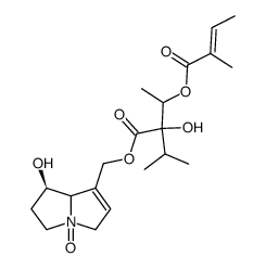 (1R)-2,3,5,7aβ-Tetrahydro-1α-hydroxy-7-[[[(2R,3S)-3-hydroxy-2,4-dimethyl-5-[(E)-2-methyl-2-butenoyloxy]pentanoyl]oxy]methyl]-1H-pyrrolizine 4-oxide结构式