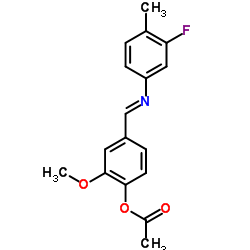 4-((E)-[(3-Fluoro-4-methylphenyl)imino]methyl)-2-methoxyphenyl acetate Structure