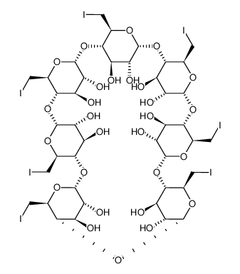 七(6-碘-6-去氧)-β-环糊精结构式