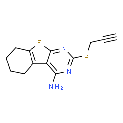 2-(prop-2-ynylsulfanyl)-5,6,7,8-tetrahydro[1]benzothieno[2,3-d]pyrimidin-4-amine structure