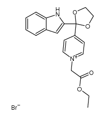 1-ethoxycarbonylmethyl-4-(2-indol-2-yl-[1,3]dioxolan-2-yl)-pyridinium, bromide结构式