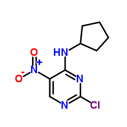 (2-Chloro-5-nitro-pyrimidin-4-yl)-cyclopentyl-amine structure