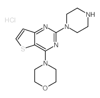 Thieno[3,2-d]pyrimidine,4-(4-morpholinyl)-2- (1-piperazinyl)-,dihydrochloride结构式