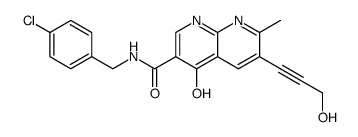 N-(4-chlorobenzyl)-4-hydroxy-6-(3-hydroxy-1-propynyl)-7-methyl[1,8]naphthyridine-3-carboxamide结构式