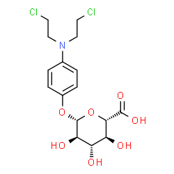 4-(N,N-bis(2-chloroethyl)amino)phenyl O-beta-D-glucopyranosiduronic acid structure