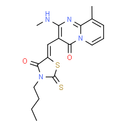 (Z)-3-butyl-5-((9-methyl-2-(methylamino)-4-oxo-4H-pyrido[1,2-a]pyrimidin-3-yl)methylene)-2-thioxothiazolidin-4-one结构式