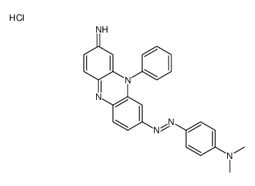 3-amino-7-[[4-(dimethylamino)phenyl]azo]-5-phenylphenazinium chloride结构式