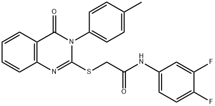 n-(3,4-di-f-ph)-2-((3-(4-me-ph)-4-oxo-3,4-dihydro-2-quinazolinyl)thio)acetamide图片