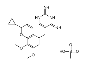 5-[(2-cyclopropyl-7,8-dimethoxy-2H-chromen-5-yl)methyl]pyrimidine-2,4-diamine,methanesulfonic acid Structure