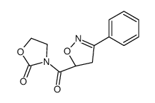3-[(5R)-3-phenyl-4,5-dihydro-1,2-oxazole-5-carbonyl]-1,3-oxazolidin-2-one Structure