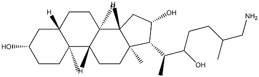 26-Amino-5α-cholestane-3β,16β,22-triol structure