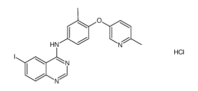 (6-iodoquinazolin-4-yl)-[3-methyl-4-(6-methylpyridin-3-yloxy)phenyl]amine hydrochloride结构式