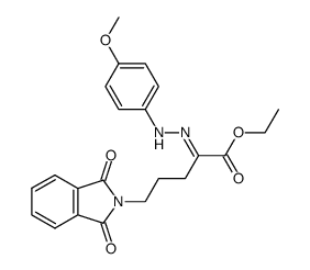 2-[(4-methoxy-phenyl)-hydrazono]-5-phthalimido-pentanoic acid ethyl ester结构式