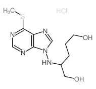 2-[(6-methylsulfanylpurin-9-yl)amino]pentane-1,5-diol结构式