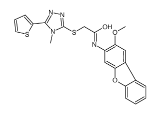 Acetamide, N-(2-methoxy-3-dibenzofuranyl)-2-[[4-methyl-5-(2-thienyl)-4H-1,2,4-triazol-3-yl]thio]- (9CI) picture