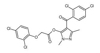 (2,4-dichloro-phenoxy)-acetic acid 4-(2,4-dichloro-benzoyl)-2,5-dimethyl-2H-pyrazol-3-yl ester Structure