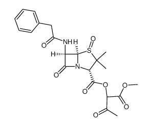 1ξ-oxo-6β-(2-phenyl-acetylamino)-1λ4-penicillanic acid (Ξ)-1-methoxycarbonyl-2-oxo-propyl ester Structure