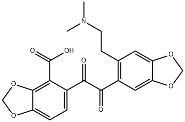 5-[[6-[2-(Dimethylamino)ethyl]-1,3-benzodioxol-5-yl]oxoacetyl]-1,3-benzodioxole-4-carboxylic acid structure