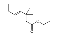 ethyl 3,3,5-trimethylhept-4-enoate结构式