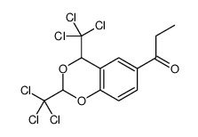 1-[2,4-bis(trichloromethyl)-4H-1,3-benzodioxin-6-yl]propan-1-one结构式
