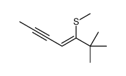 6,6-dimethyl-5-methylsulfanylhept-4-en-2-yne Structure