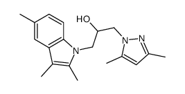 1-(3,5-dimethylpyrazol-1-yl)-3-(2,3,5-trimethylindol-1-yl)propan-2-ol结构式