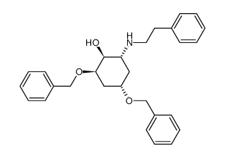 (-)-(1S,2R,4S,6R)-2,4-bis(benzyloxy)-6-(2-phenylethyl)aminocyclohexanol结构式