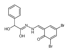 N'-[(3,5-dibromo-6-oxocyclohexa-2,4-dien-1-ylidene)methyl]-2-hydroxy-2-phenylacetohydrazide Structure