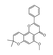 5-Methoxy-2-phenyl-8,8-dimethyl-4H,8H-benzo[1,2-b:3,4-b']dipyran-4-one结构式