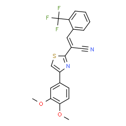 (E)-2-(4-(3,4-dimethoxyphenyl)thiazol-2-yl)-3-(2-(trifluoromethyl)phenyl)acrylonitrile结构式