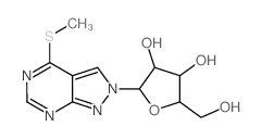 2-(hydroxymethyl)-5-(5-methylsulfanyl-2,4,8,9-tetrazabicyclo[4.3.0]nona-2,4,6,9-tetraen-8-yl)oxolane-3,4-diol结构式