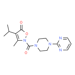 Piperazine,1-[[3-methyl-4-(1-methylethyl)-5-oxo-2(5H)-isoxazolyl]carbonyl]-4-(2-pyrimidinyl)- (9CI) picture