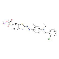 sodium 2-[[4-[(2-chlorobenzyl)ethylamino]-m-tolyl]azo]benzothiazole-6-sulphonate结构式
