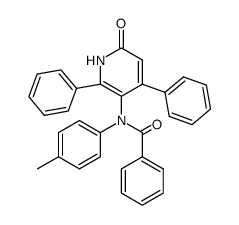 5-(N-benzoyl-p-toluidino)-4,6-diphenyl-2-pyridone结构式