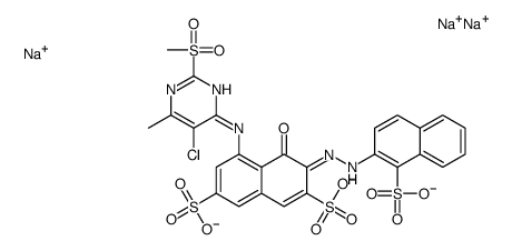 5-[[5-Chloro-6-methyl-2-(methylsulfonyl)-4-pyrimidinyl]amino]-4-hydroxy-3-[(1-sulfo-2-naphthalenyl)azo]-2,7-naphthalenedisulfonic acid trisodium salt结构式