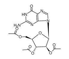 9-(2',3',5'-tri-O-acetyl-β-D-arabinofuranosyl)guanine结构式