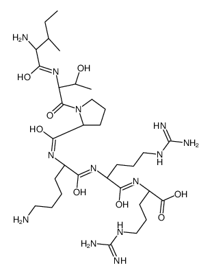 (2S)-2-[[(2S)-2-[[(2S)-6-amino-2-[[(2S)-1-[(2S,3R)-2-[[(2S,3S)-2-amino-3-methylpentanoyl]amino]-3-hydroxybutanoyl]pyrrolidine-2-carbonyl]amino]hexanoyl]amino]-5-(diaminomethylideneamino)pentanoyl]amino]-5-(diaminomethylideneamino)pentanoic acid Structure