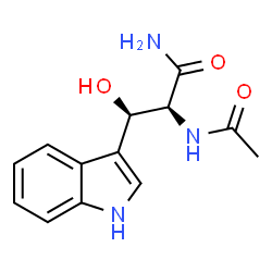 beta-hydroxy-N-acetyltryptophanamide structure