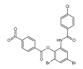1,5-dibromo-3-(4-chloro-benzoylamino)-2-(4-nitro-benzoyloxy)-benzene结构式
