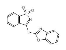 7-benzooxazol-2-ylsulfanyl-9$l^{6}-thia-8-azabicyclo[4.3.0]nona-1,3,5,7-tetraene 9,9-dioxide结构式