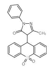 3H-Pyrazol-3-one,4-(10,10-dioxido-9H-thioxanthen-9-yl)-2,4-dihydro-5-methyl-2-phenyl- Structure