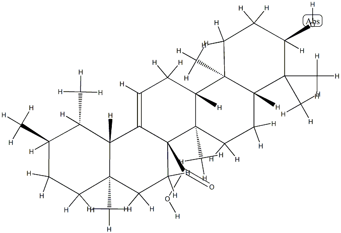 [18α,(+)]-3α-Hydroxyurs-12-ene-27-oic acid Structure