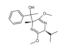 1-((2R,5S)-5-isopropyl-3,6-dimethoxy-2-methyl-2,5-dihydropyrazin-2-yl)-1-phenylethan-1-ol Structure
