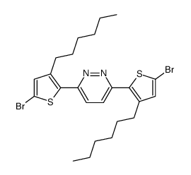 3,6-bis(5-bromo-3-hexylthiophen-2-yl)pyridazine结构式
